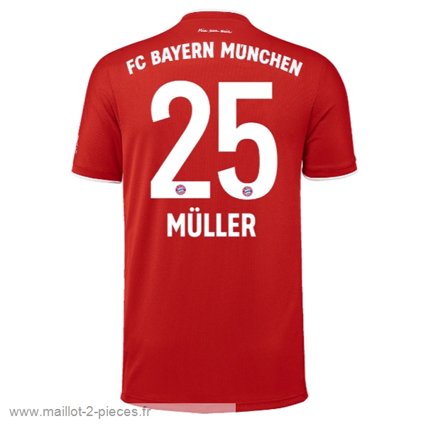 Boutique De Foot NO.25 Muller Domicile Maillot Bayern Munich 2020 2021 Rouge
