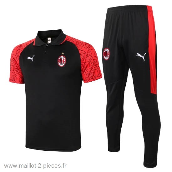 Boutique De Foot Ensemble Complet Polo AC Milan 2020 2021 Noir Rouge