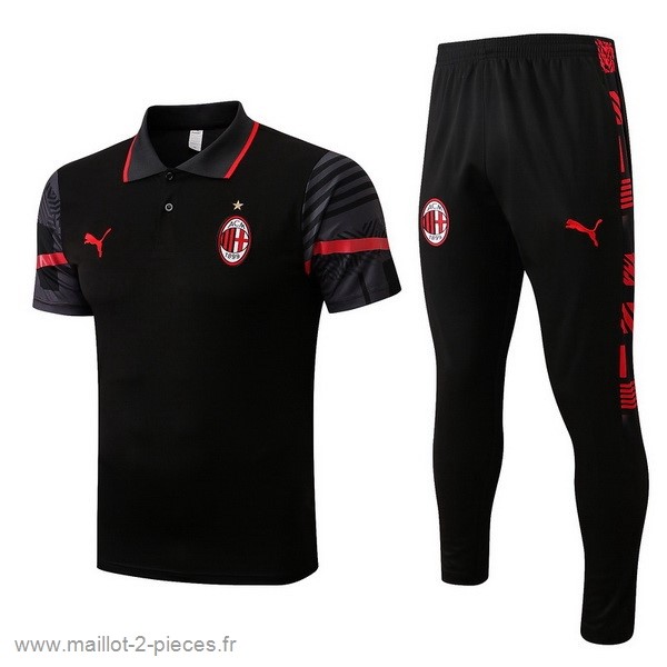 Boutique De Foot Ensemble Complet Polo AC Milan 2022 2023 Noir Rouge