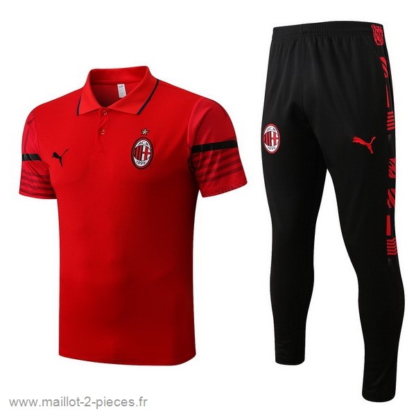 Boutique De Foot Ensemble Complet Polo AC Milan 2022 2023 Rouge Noir