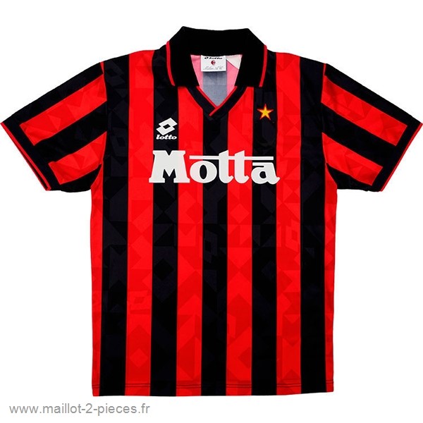 Boutique De Foot Domicile Maillot AC Milan Rétro 1993 1994 Noir Rouge
