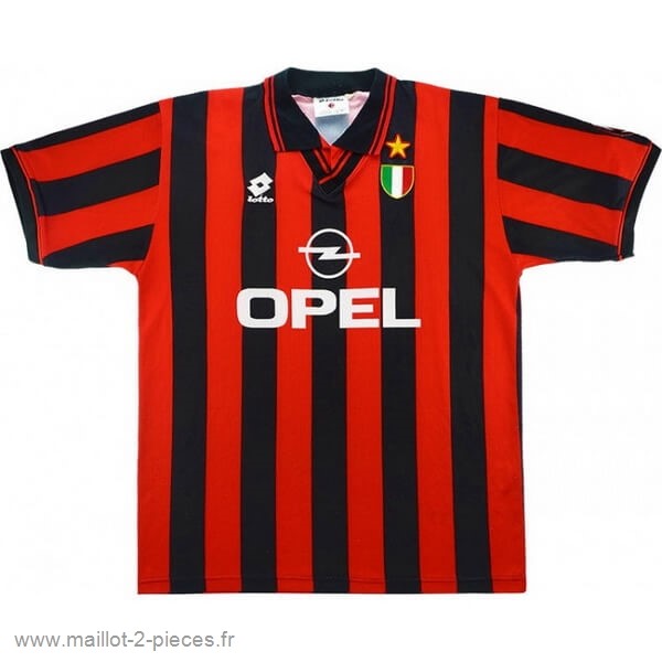 Boutique De Foot Domicile Maillot AC Milan Rétro 1996 1997 Noir Rouge