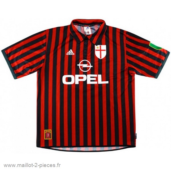 Boutique De Foot Domicile Maillot AC Milan Rétro 1999 2000 Rouge