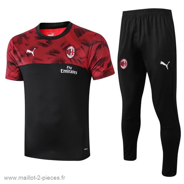 Boutique De Foot Entrainement Conjunto Completo AC Milan 2019 2020 Noir Rouge Blanc