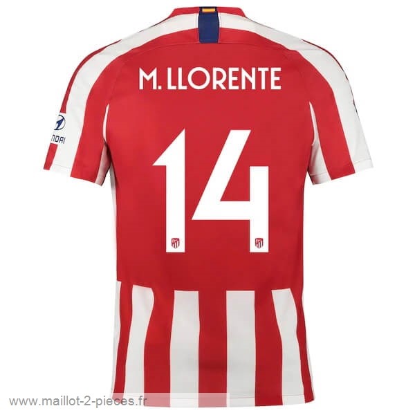 Boutique De Foot NO.14 M.Llorente Domicile Maillot Atlético Madrid 2019 2020 Rouge