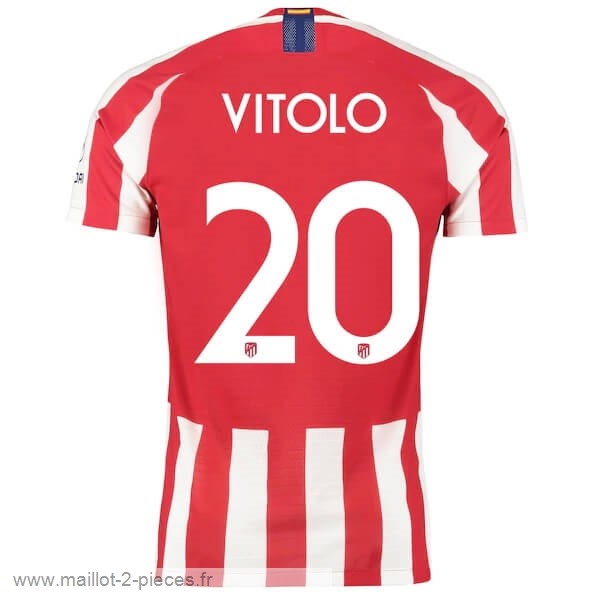 Boutique De Foot NO.20 Vitolo Domicile Maillot Atlético Madrid 2019 2020 Rouge
