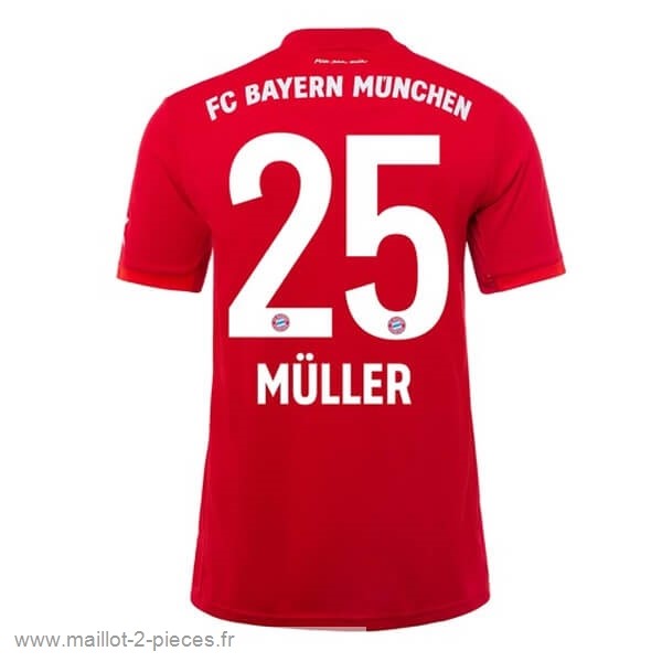 Boutique De Foot NO.25 Muller Domicile Maillot Bayern Munich 2019 2020 Rouge