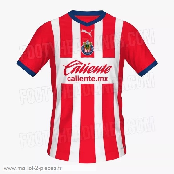 Boutique De Foot Thailande Domicile Maillot CD Guadalajara 2022 2023 Rouge Blanc