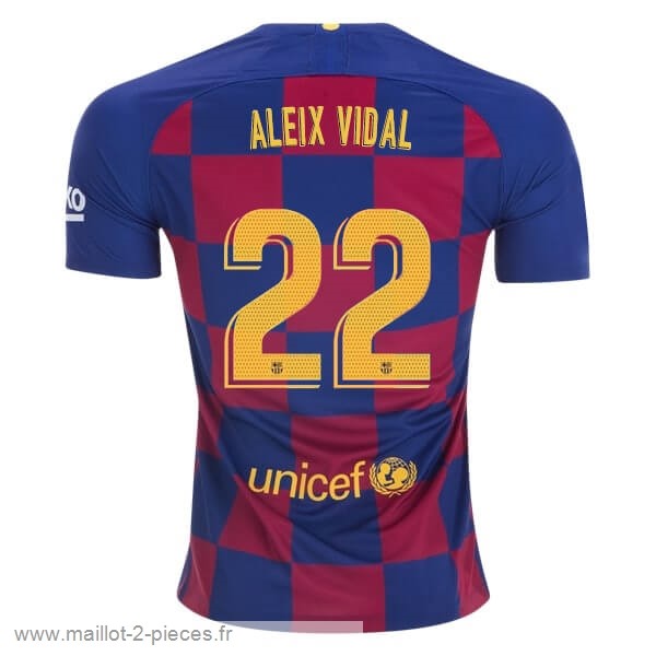 Boutique De Foot NO.22 Aleix Vidal Domicile Maillot Barcelone 2019 2020 Bleu Rouge
