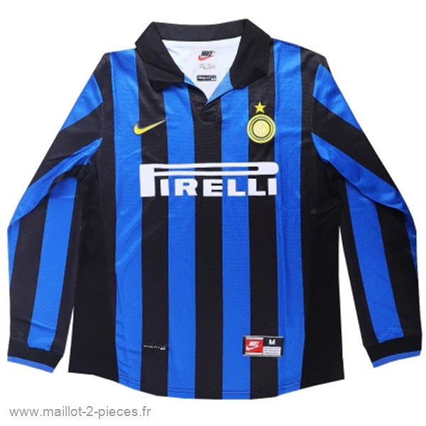 Boutique De Foot Domicile Manches Longues Inter Milán Rétro 1998 1999 Bleu