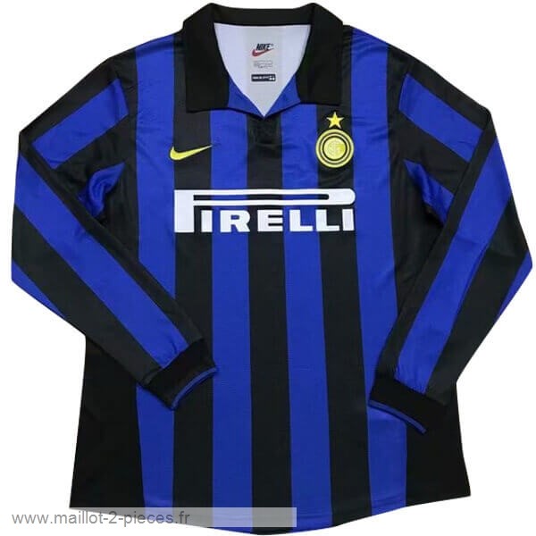Boutique De Foot Domicile Manches Longues Inter Milán Rétro 1998 1999 Bleu