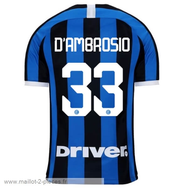 Boutique De Foot NO.33 D'Ambrosio Domicile Maillot Inter Milán 2019 2020 Bleu