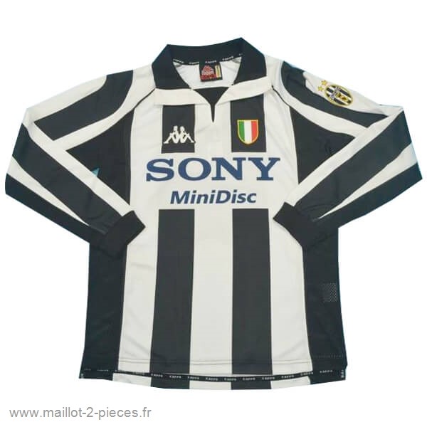 Boutique De Foot Domicile Manches Longues Juventus Rétro 1997 1998 Noir Blanc