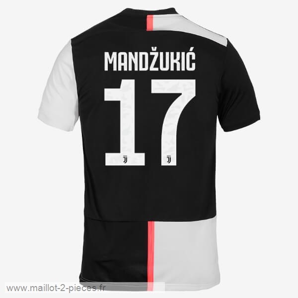 Boutique De Foot NO.17 Mandzukic Domicile Maillot Juventus 2019 2020 Blanc Noir