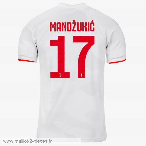 Boutique De Foot NO.17 Mandzukic Exterieur Maillot Juventus 2019 2020 Gris Blanc