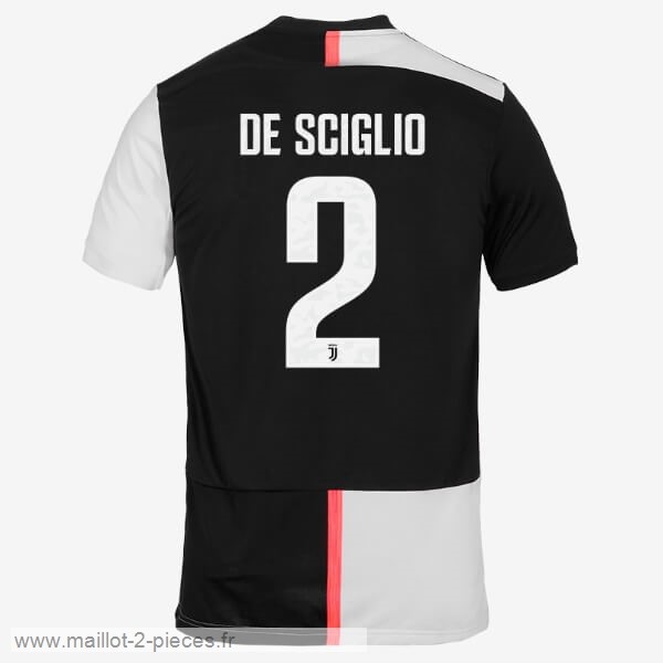 Boutique De Foot NO.2 De Sciglio Domicile Maillot Juventus 2019 2020 Blanc Noir
