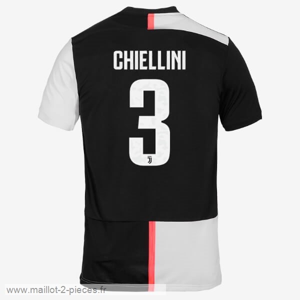 Boutique De Foot NO.3 Chiellini Domicile Maillot Juventus 2019 2020 Blanc Noir