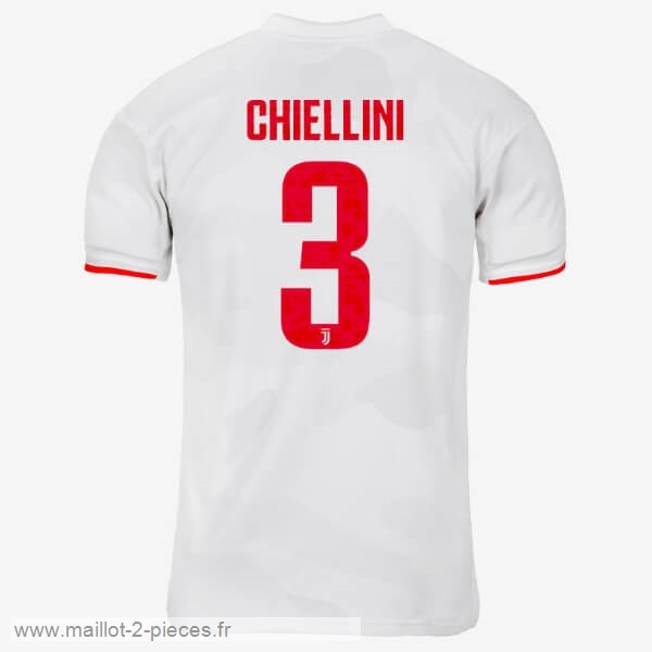 Boutique De Foot NO.3 Chiellini Exterieur Maillot Juventus 2019 2020 Gris Blanc