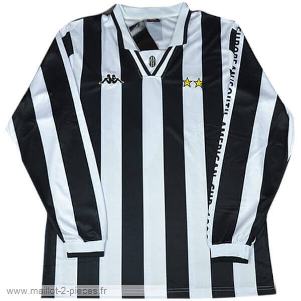 Boutique De Foot Toyota Cup Domicile Manches Longues Juventus Rétro 1996 Noir Blanc