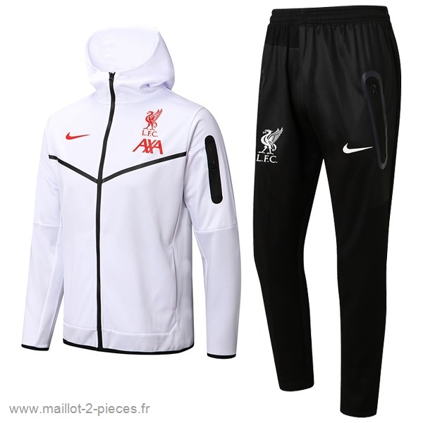 Boutique De Foot Sweat Shirt Capuche Liverpool 2022 2023 Blanc Noir