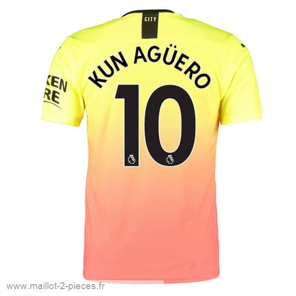 Boutique De Foot NO.10 Kun Aguero Third Maillot Manchester City 2019 2020 Orange
