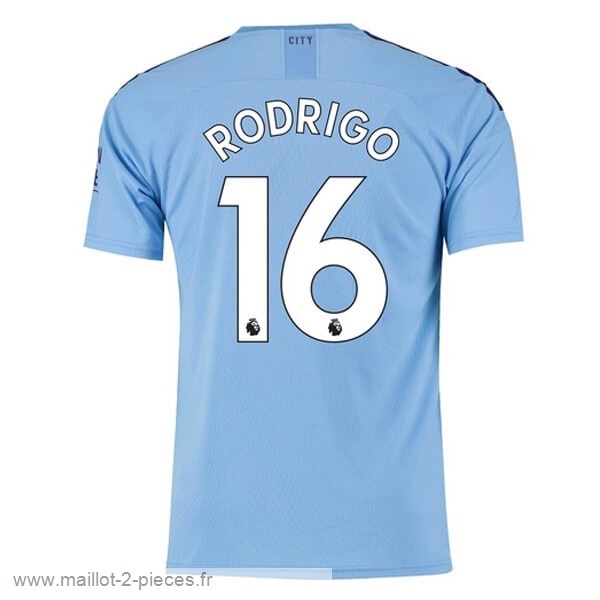 Boutique De Foot NO.16 Rodrigo Domicile Maillot Manchester City 2019 2020 Bleu
