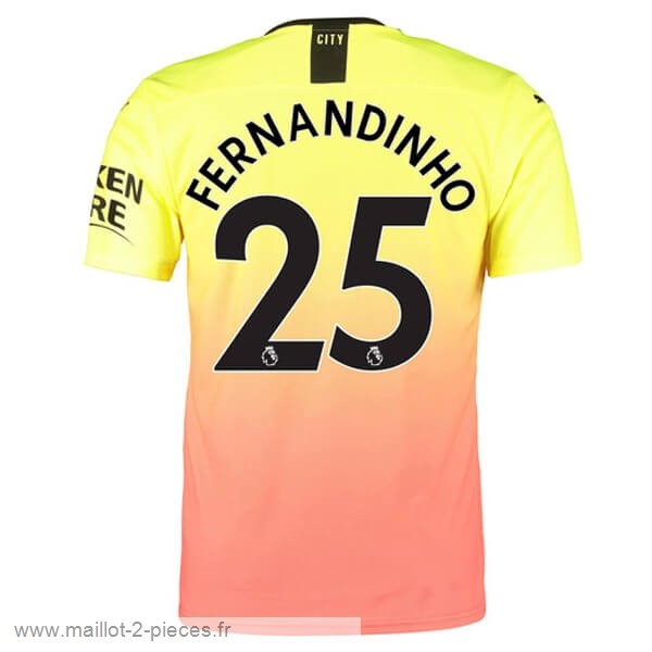 Boutique De Foot NO.25 Fernandinho Third Maillot Manchester City 2019 2020 Orange
