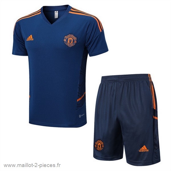 Boutique De Foot Entrainement Ensemble Complet Manchester United 2022 2023 Bleu Orange