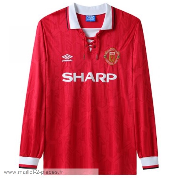 Boutique De Foot Domicile Manches Longues Manchester United Rétro 1992 1994 Rouge