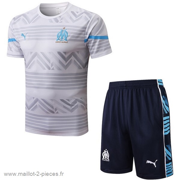 Boutique De Foot Entrainement Ensemble Complet Marseille 2022 2023 Blanc Bleu