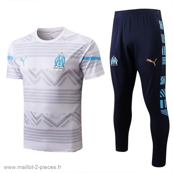 Boutique De Foot Entrainement Ensemble Complet Marseille 2022 2023 Blanc I Bleu