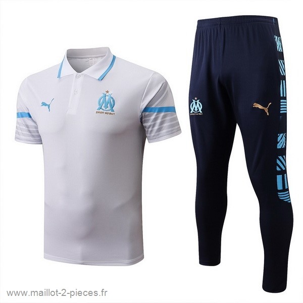 Boutique De Foot Ensemble Complet Polo Marseille 2022 2023 Blanc Bleu