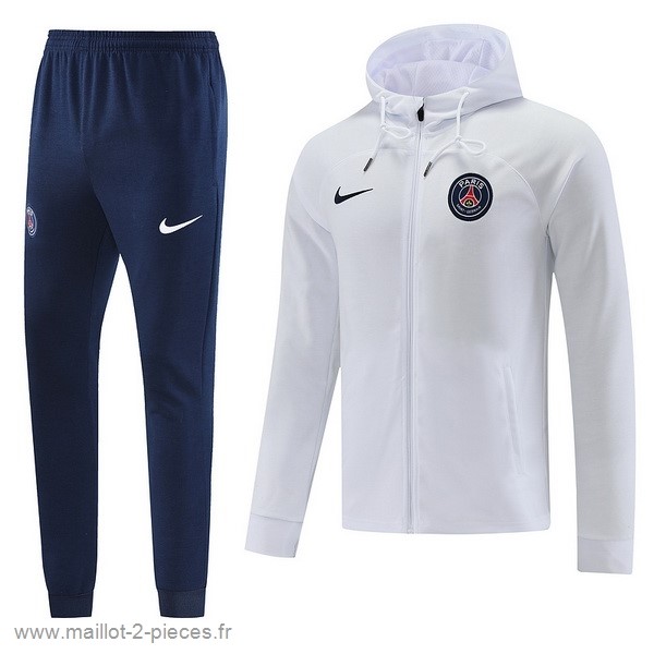 Boutique De Foot Sweat Shirt Capuche Paris Saint Germain 2022 2023 Blanc II Noir