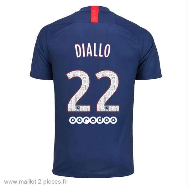 Boutique De Foot NO.22 Diallo Domicile Maillot Paris Saint Germain 2019 2020 Bleu