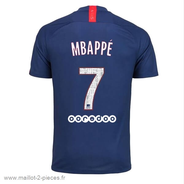 Boutique De Foot NO.7 Mbappe Domicile Maillot Paris Saint Germain 2019 2020 Bleu