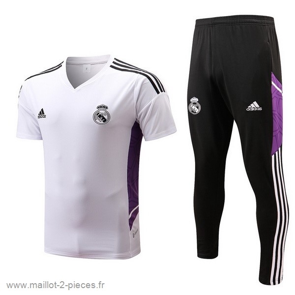 Boutique De Foot Entrainement Ensemble Complet Real Madrid 2022 2023 Blanc Noir Purpura