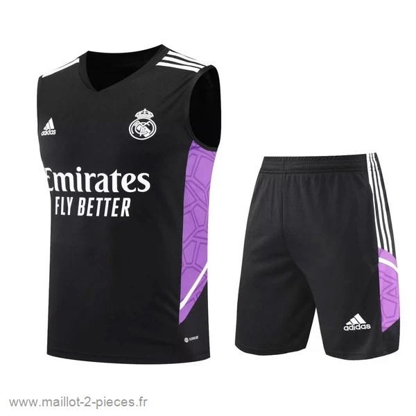 Boutique De Foot Entrainement Sans Manches Ensemble Complet Real Madrid 2022 2023 Noir Purpura