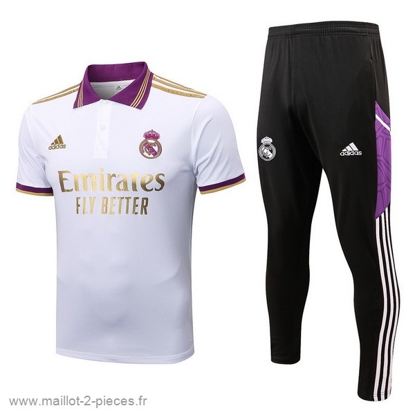 Boutique De Foot Ensemble Complet Polo Real Madrid 2022 2023 Blanc Purpura