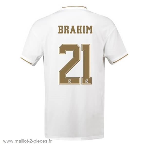 Boutique De Foot NO.21 Brahim Domicile Maillot Real Madrid 2019 2020 Blanc