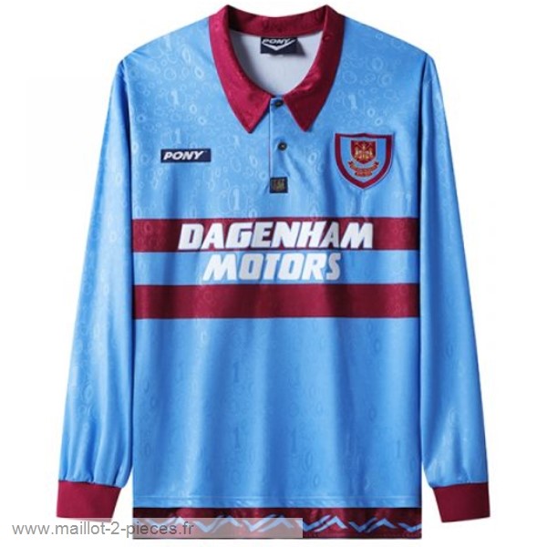 Boutique De Foot Exterieur Manches Longues West Ham United Rétro 1995 1997 Bleu